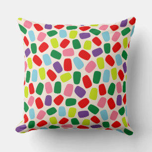 Colourful Festive Blush Pink Christmas Candy Throw Pillow