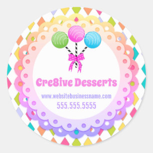 Colourful Festive Cake Pops Bakery Packaging Seals