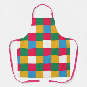 Colourful Festive Chequerboard Apron
