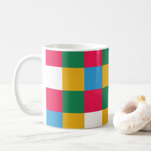 Colourful Festive Chequerboard Coffee Mug