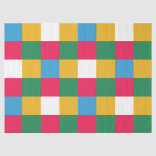 Colourful Festive Chequerboard Tissue Paper