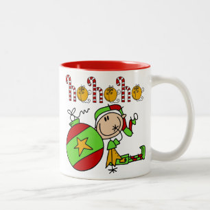 Colourful Festive Christmas Holiday Elf Two-Tone Coffee Mug