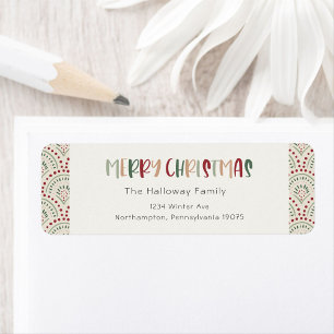 Colourful Festive Christmas Return Address Envelop