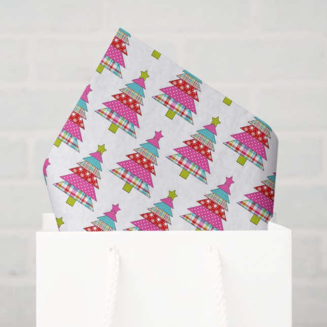Colourful Festive Christmas tree party tissue Paper (Gift Bag)
