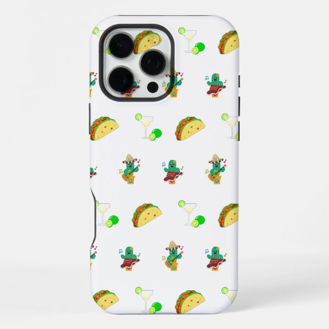 Colourful Festive Cinco de Mayo 2025 Dancing Cactu iPhone Case (Back)
