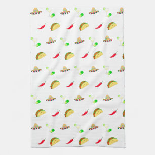 Colourful Festive Cinco de Mayo 2025 Dancing Cactu Kitchen Towel