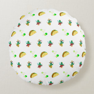 Colourful Festive Cinco de Mayo 2025 Dancing Cactu Round Pillow