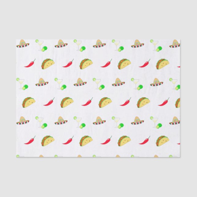 Colourful Festive Cinco de Mayo 2025 Dancing Cactu Tissue Paper (Front)