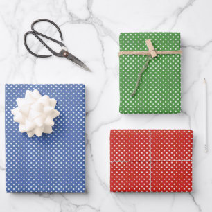 Colourful Festive Fun Party Polka Dots Pattern Wrapping Paper Sheet