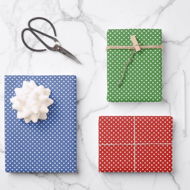 Colourful Festive Fun Party Polka Dots Pattern Wrapping Paper Sheet (Front)
