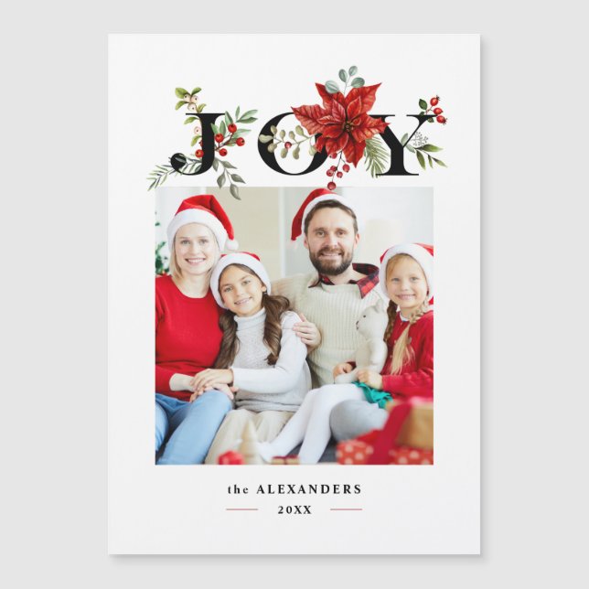 Colourful Festive Joy w/Poinsettias and Berries (Front)