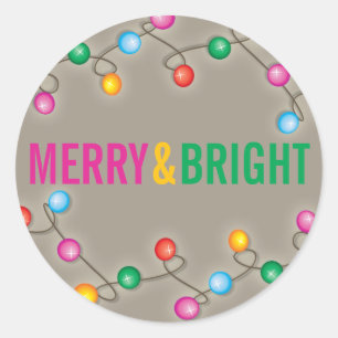 Colourful Festive Lights Glow Holiday Gift Tag