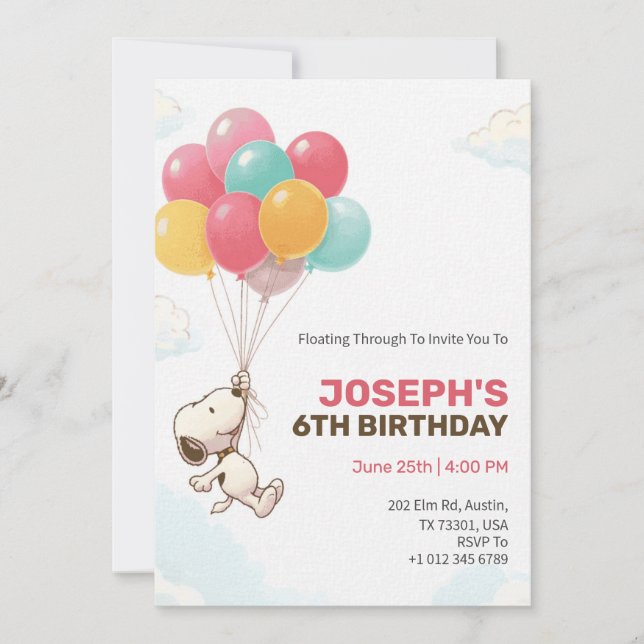 Colourful Festive theme birthday invitation card  (Devant)