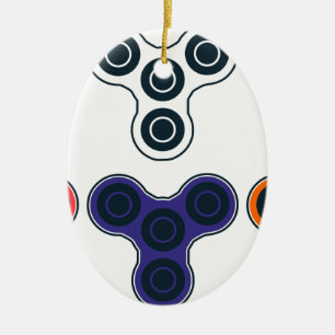 Colourful Fidget Spinner Collection Ceramic Ornament