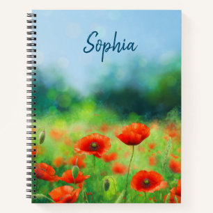 Colourful Field with Poppies Notebook
