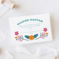 Colourful Fiesta Baby Shower Diaper Raffle Ticket