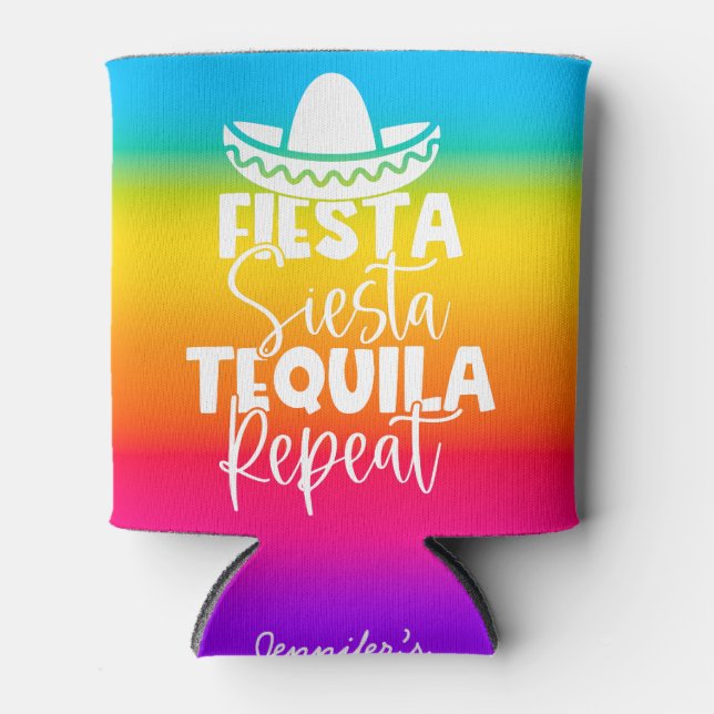 Colourful Fiesta Bachelorette Party Custom Can Cooler (Front)