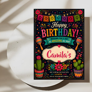 Colourful Fiesta Birthday Card