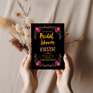 Colourful Fiesta Bridal Shower Mexican Flowers Invitation