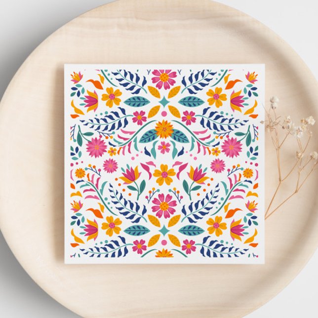 Colourful Fiesta Floral Baby Shower Napkin (Creator Uploaded)