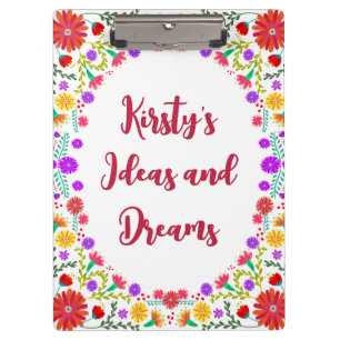 Colourful Fiesta Mexican Floral Frame Clipboard