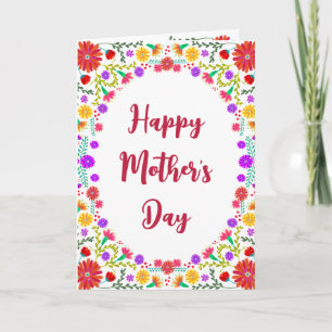 Colourful Fiesta Mexican Floral Frame Mother's Day Card