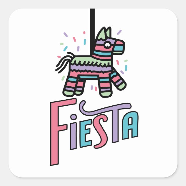 Colourful Fiesta Piñata Festive Stickers (Front)