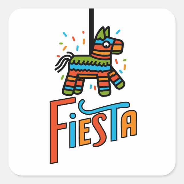 Colourful Fiesta Piñata Festive Stickers (Front)