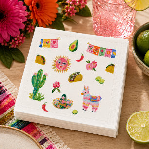 Colourful Fiesta Watercolor Napkin