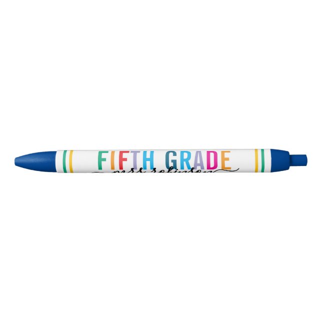 Colourful Fifth Grade Teacher Pen with Custom Name (Front)