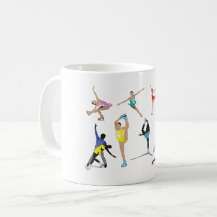 Colourful Figure Skating Ice Skaters in Motion Coffee Mug