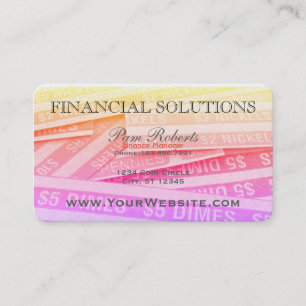 Colourful Financial Money Solutions Business Card