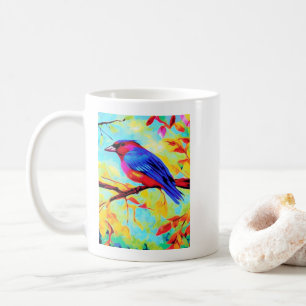 Colourful Finch Art Coffee Mug