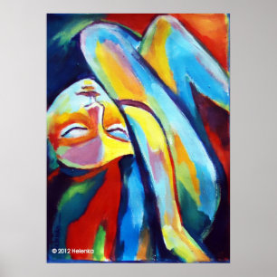 Colourful Fine Art Prints - Female Seated Figure