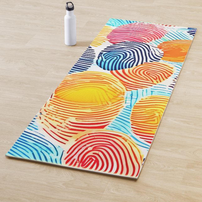 Colourful Fingerprint Pattern Yoga Mat (In Situ)