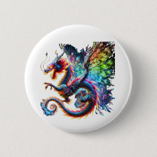 Colourful Fire Dragon 2 Inch Round Button