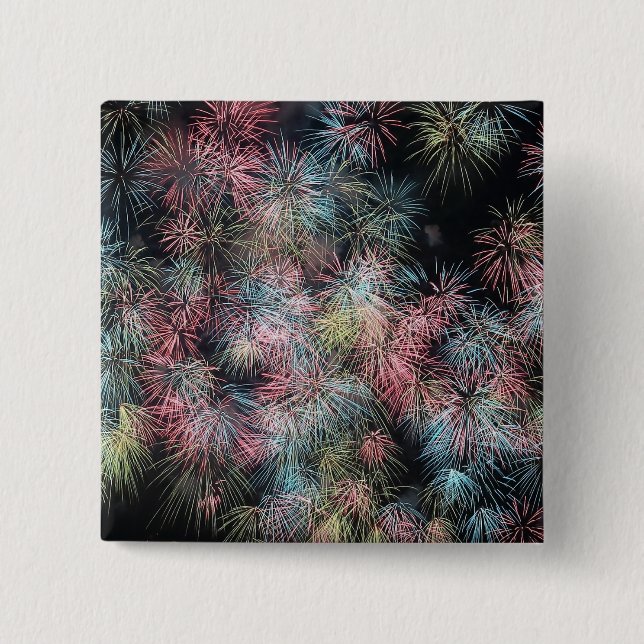 Colourful Firework... 2 Inch Square Button (Front)