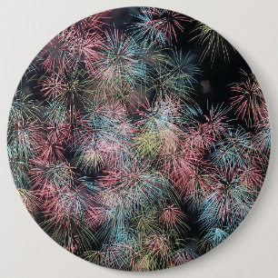 Colourful Firework... 6 Inch Round Button