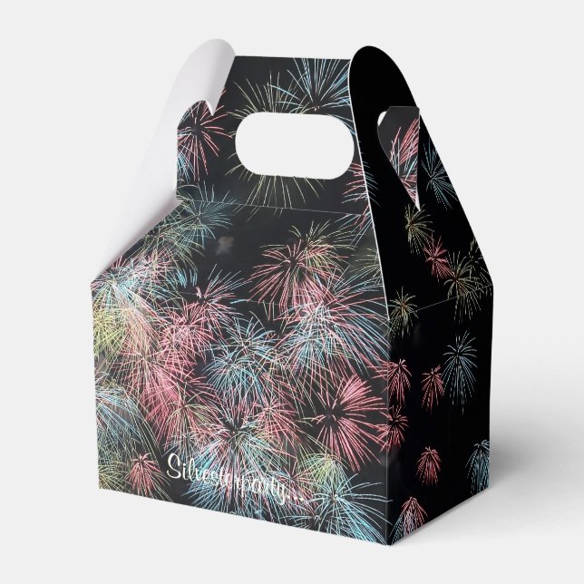 Colourful Firework... Favor Box (Front Side)