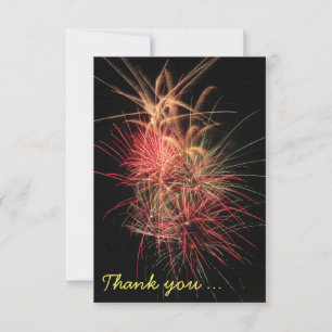 Colourful Fireworks at Night Thank you cards