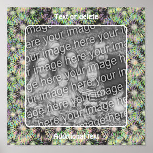 Colourful Fireworks Frame Create Your Own Photo Poster