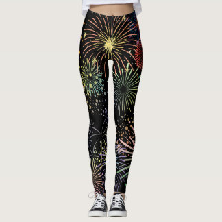 Colourful Fireworks Graphic Design Leggings