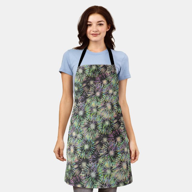 Colourful Fireworks Pattern Apron (Worn)