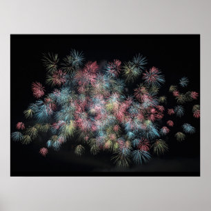 Colourful Fireworks Print Poster Artwork Mural