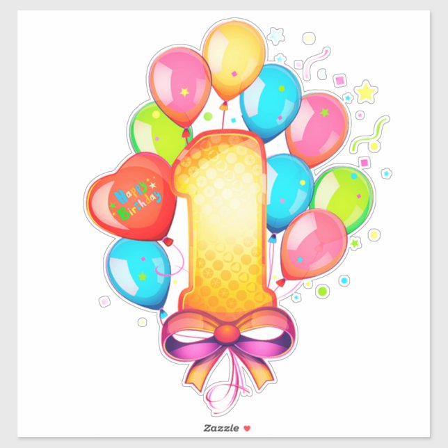 Colourful First Birthday Celebration  (Sheet)