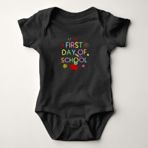Colourful First Day of School Baby Bodysuit