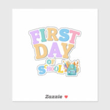 Colourful First Day of School Vinyl Sticker
