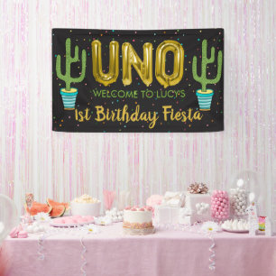 Colourful First Fiesta Birthday Welcome Sign