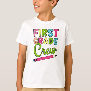 Colourful First Grade Crew Back To School T-Shirt