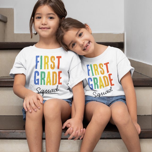 Colourful First Grade Squad Back to Squad T-Shirt (Creator Uploaded)
